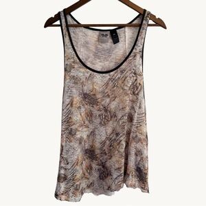 Harley Davidson Women's 2XL Allover Print Winged HD Logo Mesh Asymmetrical Tank